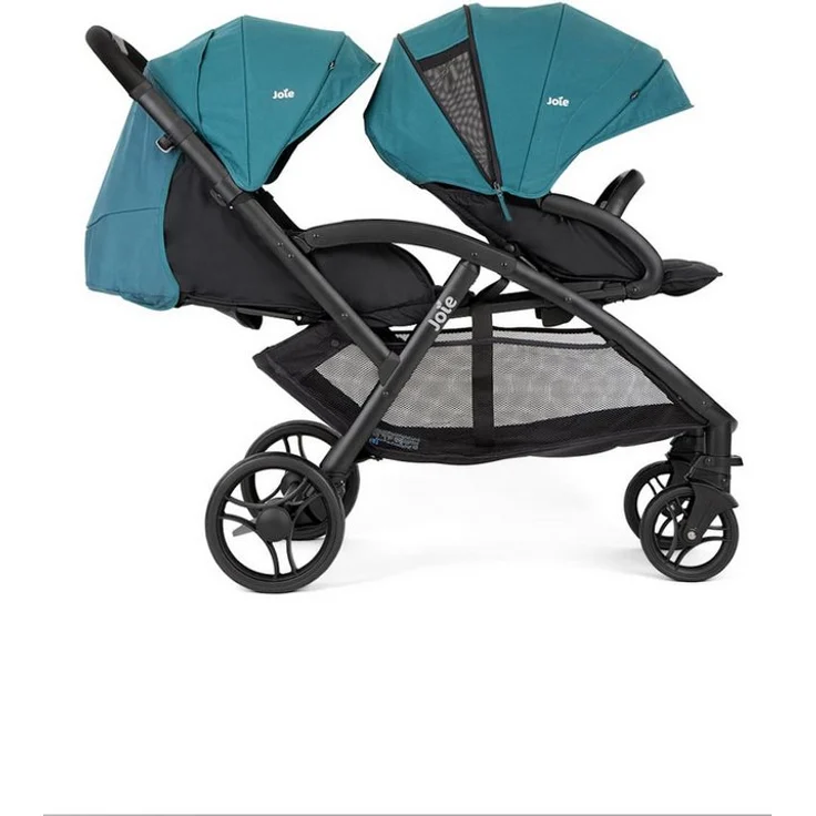 Joie Evalite Duo Zwillingswagen, inkl. Regenverdeck, ultraleicht, kompakt zusammenfaltbar, schwarz