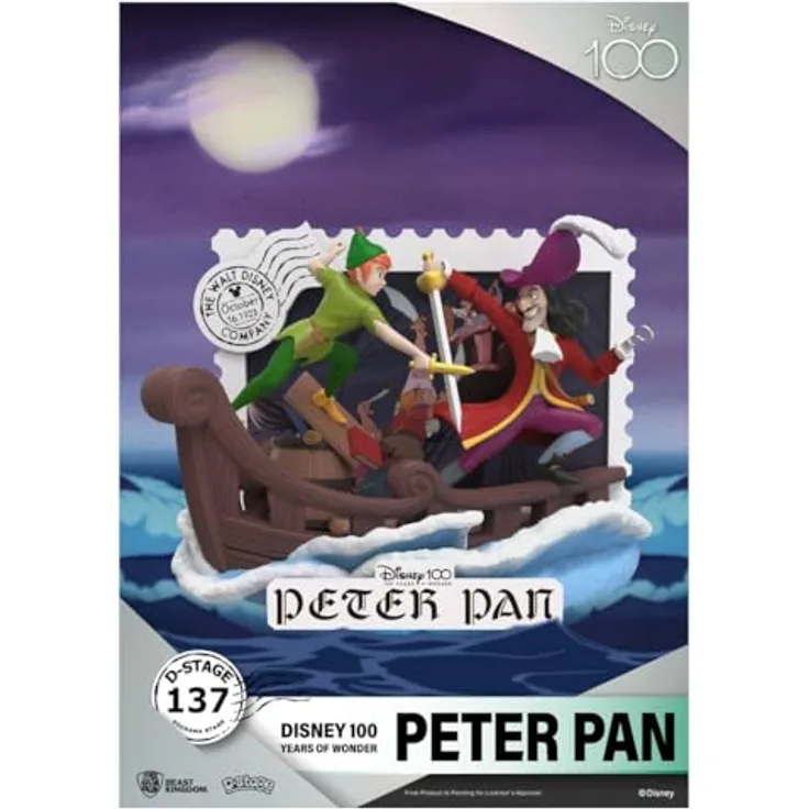 Beast Kingdom Toys Disney 100th Anniversary D-Stage PVC Diorama Peter Pan, 12 cm Sammlerstück in Blisterverpackung