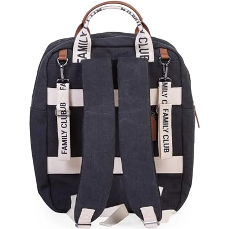 CHILDHOME Wickelrucksack Family Bag Club, Großes Fassungsvermögen, Multifunktional, 11 Fächer, Isotherm Taschen, Trolley-Koffer Durchgang, Kinderwagenbefestigung, 20,5L, Schwarz – Bild 2