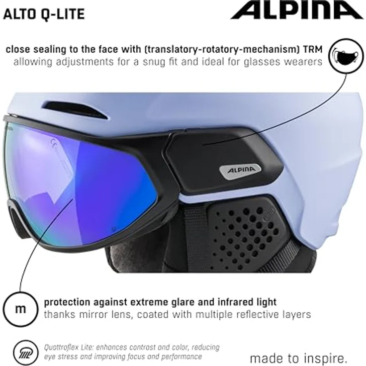 Alpina Unisex-Erwachsene Alto Q-LITE Skihelm, Lilac-Black matt, 55-59 – Bild 4