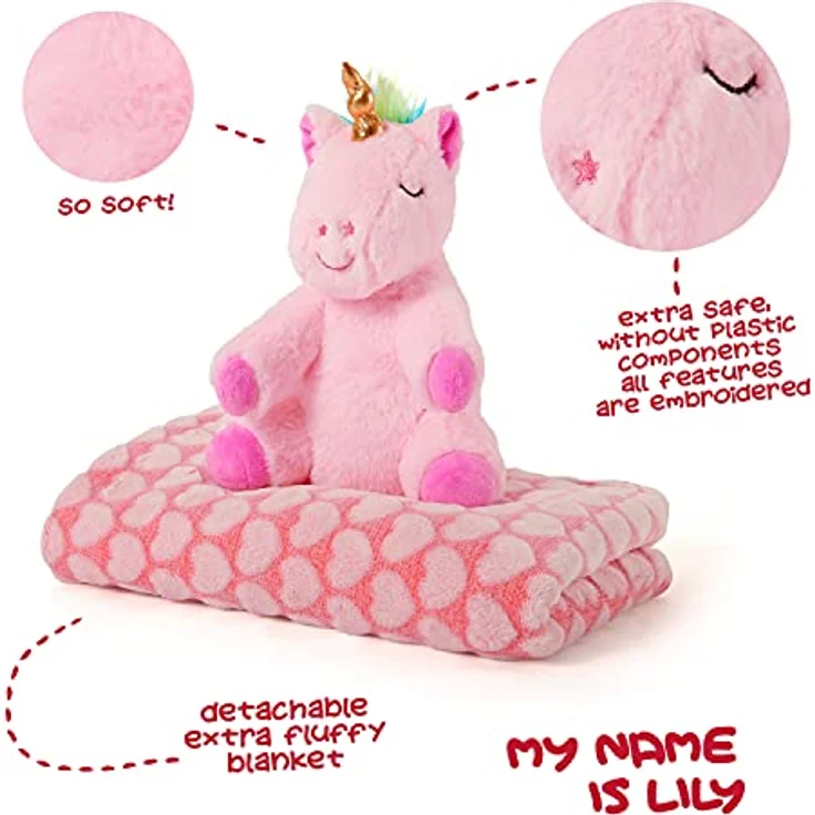 Perletti Pluszowy jednoroec Lily 22cm, Premium Mikka Maskotka zum Kuscheln, pink – Bild 3