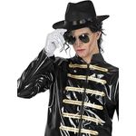 Funidelia | Michael Jackson Kostüm Kit für Herren - Perücke, Hut, Brille und Handschuh - Schwarz