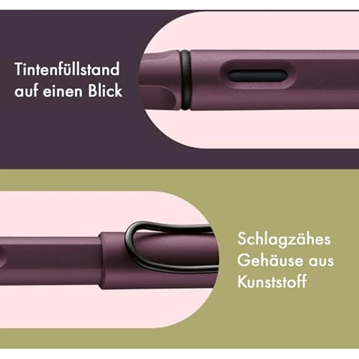 LAMY Füller Safari SCARLET burgund rot, Alltagstauglicher Füllhalter mit polierter Edelstahlfeder – Bild 3