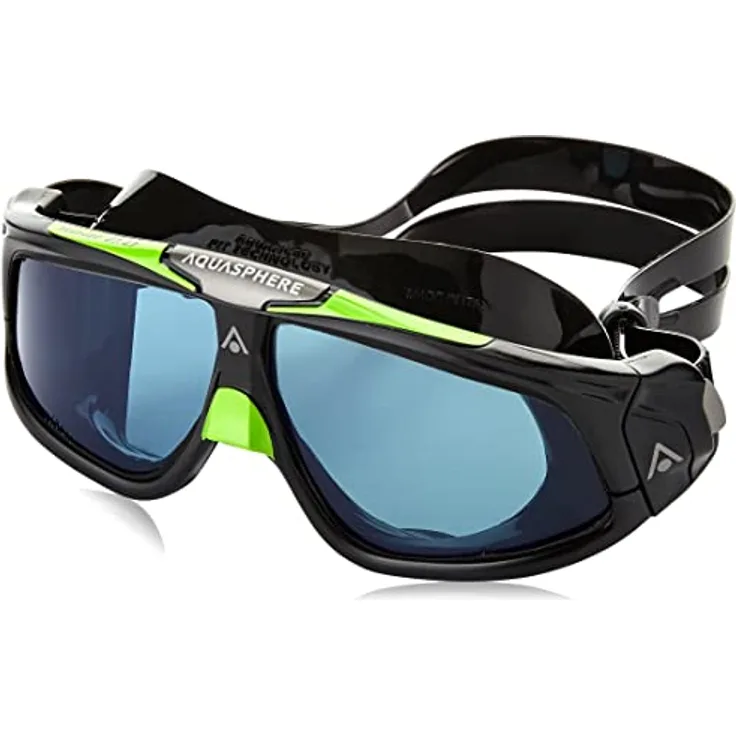 Aqua Sphere Unisex – Erwachsene Seal 2.0 Schwimmmaske, Getönte Gläser - Schwarz/Grün, One Size