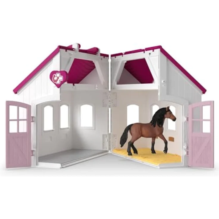 Schleich Pferdeklinik Heilende Hufe, Spielset Horse Club mit Röntgenfunktion und medizinischer Ausstattung, ca. 48 x 32 x 14 cm – Bild 10
