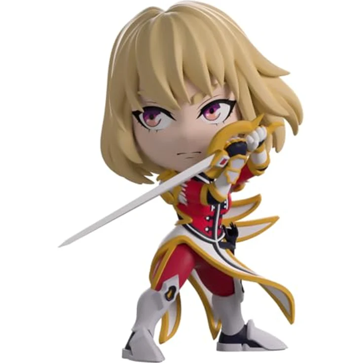 Youtooz Solo Leveling Vinyl Figur Cha Hae-In, 12 cm, mit roter und weißer Rüstung, goldenen Verzierungen und Lichtschwert – Bild 2
