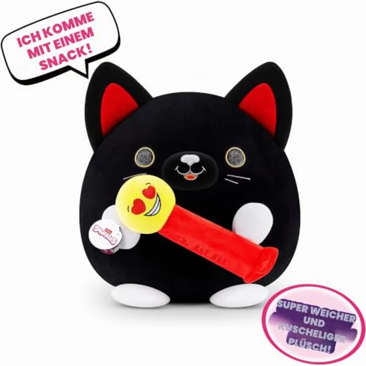 Snackles Series 1 Wave 2 Black Cat (PEZ) Plush, 35 cm, ultraweicher Kuschler und Sammlerstück – Bild 2