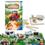 Ravensburger 22408 - Unser Bauernhof, Brettspiel für Kinder ab 3 Jahren, Würfel- und Sammelspiel für 2-4 Spieler, mit liebevoll gestalteten Spiel-Komponenten