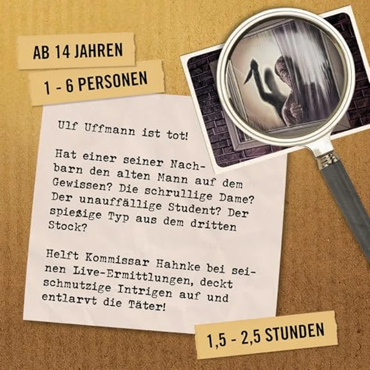 Hidden Games Tatort - Alle unter einem Dach - Realistisches Krimispiel mit multimedialem Erlebnis, für 1-6 Personen, ab 14 Jahren, 1,5 - 2,5 Stunden Spielzeit – Bild 2