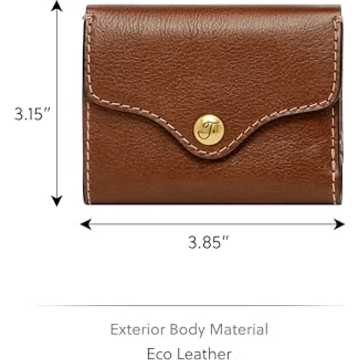 Fossil Heritage Kreditkartenetui aus Leder, 10 cm, braun, handlich mit Druckknopf – Bild 4
