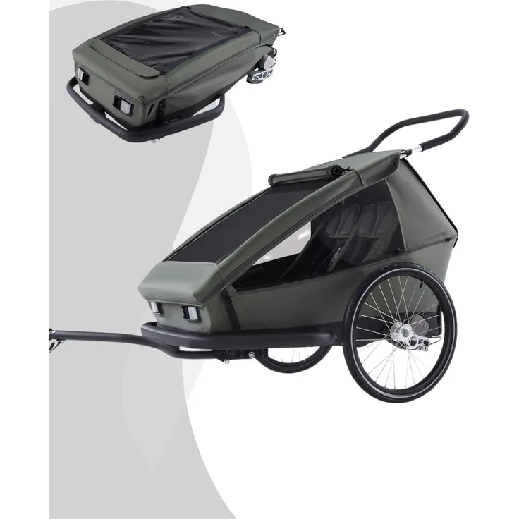 Croozer Kid Ellma 2, 2-in-1 Kinderfahrradanhänger und Buggy für bis zu 2 Kinder, kompakt und sicher