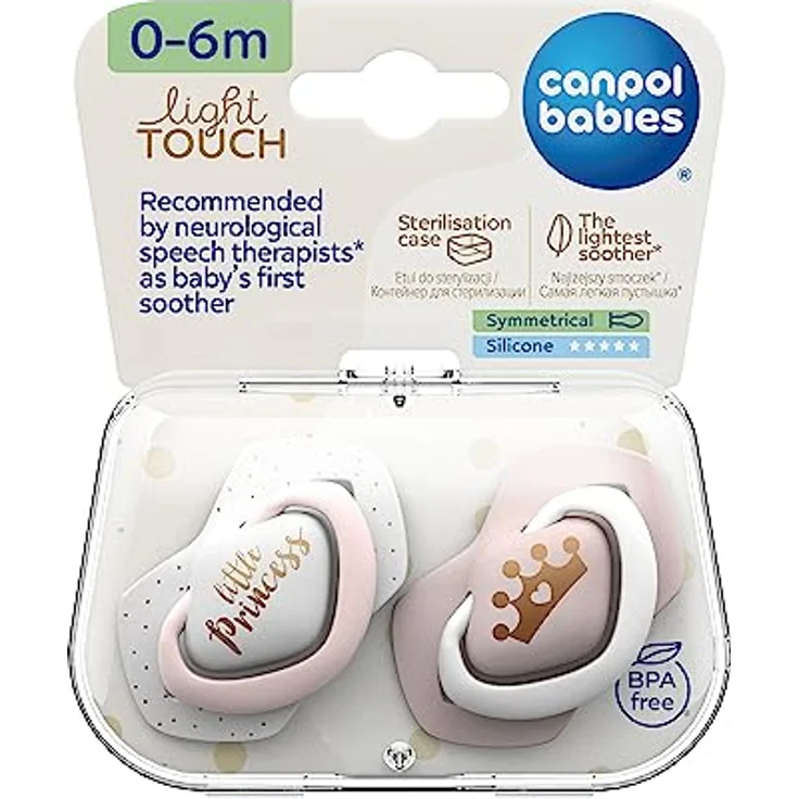 Canpol babies Silikon Schnuller, 2 Stück (0-6 m, Royal Baby Girl) – Bild 4