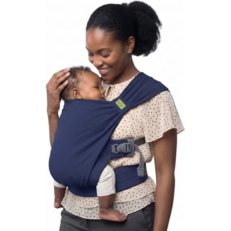 Boba Bliss 2-in-1 Babytragetuch & Babytrage, hüftfreundlich, ohne Binden & Knoten, weich & elastisch, für Neugeborene bis 16 kg, marineblau – Bild 1