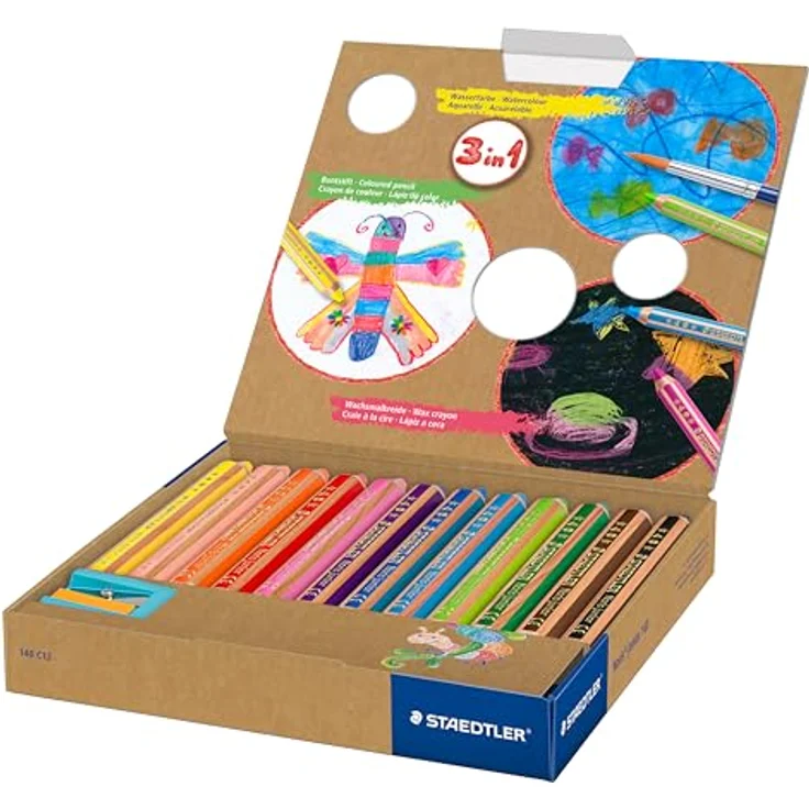 Staedtler - Hexagonal-Buntstift buddy,12er Kartonetui + Spitzer – Bild 3