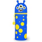 Legami Kawaii 2-in-1 Schulmäppchen, Silikon, Monster-Thema, Stifthalter, Reißverschluss, Höhe 18,5 cm