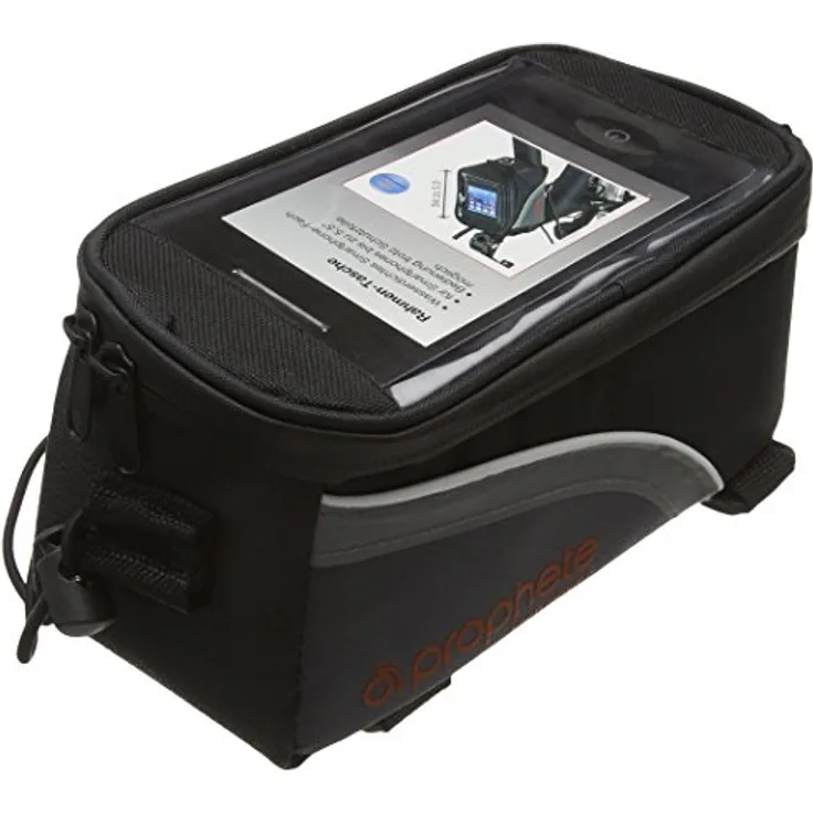 Prophete Fahrradtasche, Rahmentasche, Volumen: 1,5 Liter, wasserabweisend, Farbe schwarz