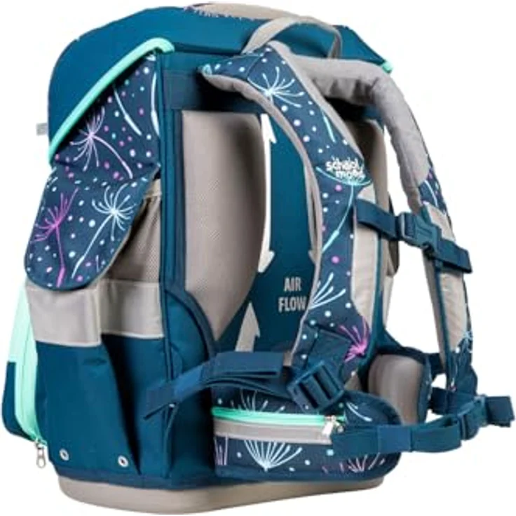 SCHOOL-MOOD Timeless Pro Schulranzenset 7-teilig 23,5L Stauraum, ergonomisches Easy Fit System für 1 m bis 1,50 m Körpergröße, standfest, wasserdichter Stoff mit Reflektoren (Lina Kätzchen) – Bild 5