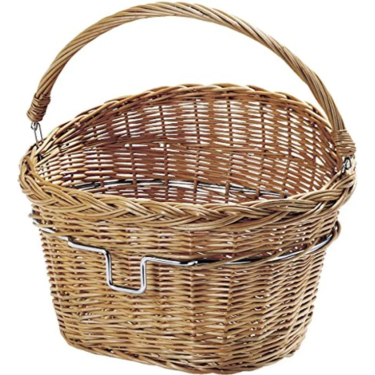 KLICKfix Farradtasche Weidenkorb Lenkerkorb, Beige, 30 x 40 x 31 cm – Bild 1