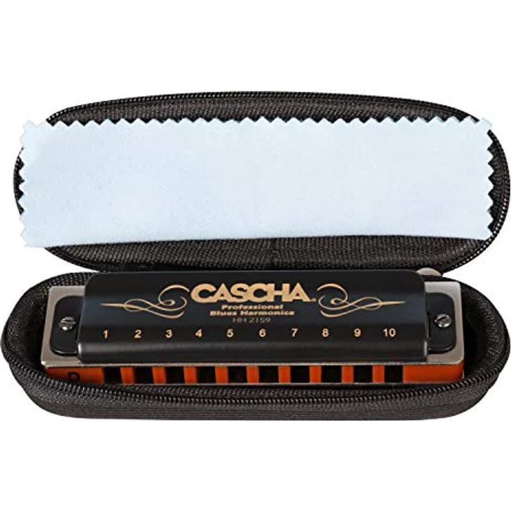 Cascha Mundharmonika D-Dur Anfänger u. Fortgeschrittene I Hochwertige 10-Loch diatonische Harmonika hervorragender Klang I Perfekte Aufbewahrung u. Pflege mit Blues Harmonika Softcase u. Putztuch – Bild 5