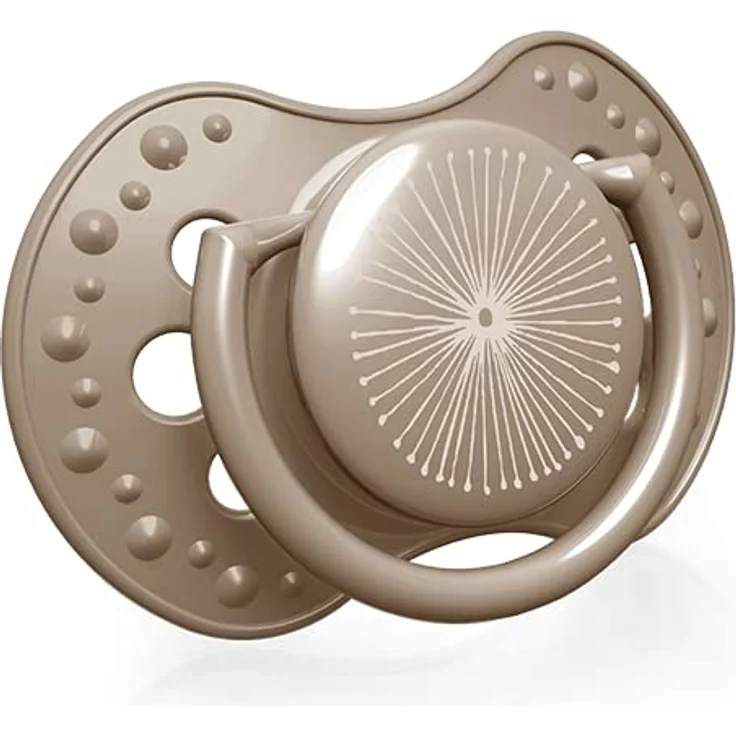 LOVI Schnuller 6-18 Monate, Silikon, BPA-frei, Hygieneschutzhülle, Harmony Kollektion, 2 Stück, Beige – Bild 4
