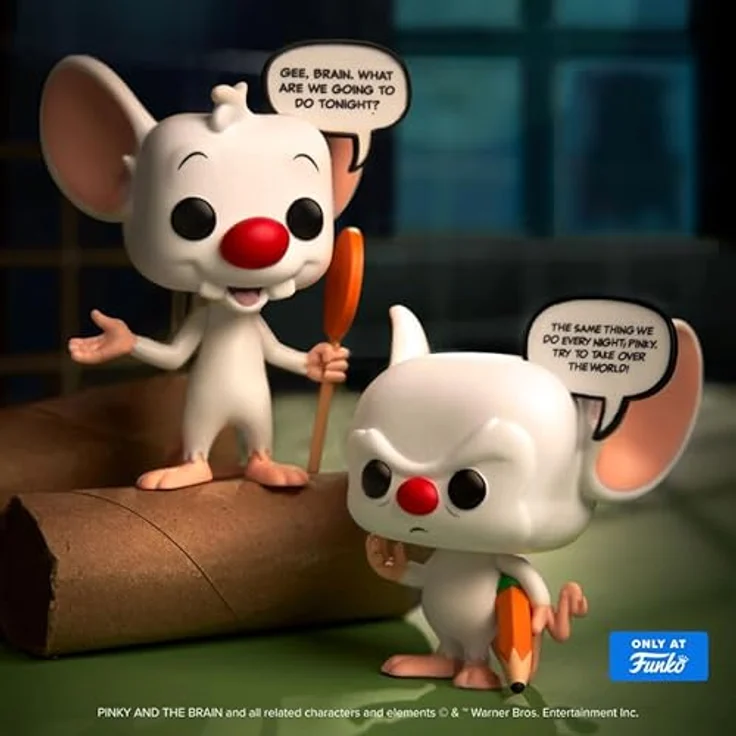 Funko Pop! Animation: Pinky & The Brain - Glow in the Dark Spezial Edition 2-Pack mit Echtheitsprüfung – Bild 4