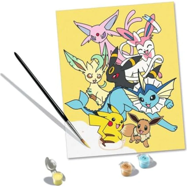 Ravensburger CreArt Malen nach Zahlen, Pokémon - Eevee Evolutions, für Erwachsene, inklusive Acrylfarben, Made in Europe – Bild 2