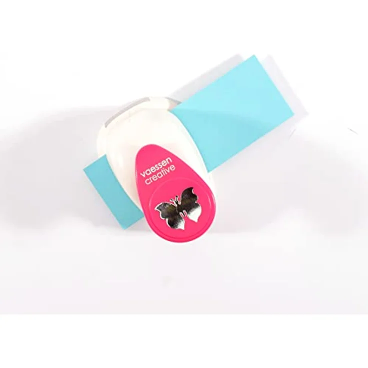 Vaessen Creative Motivstanzer Schmetterling, 1.7 x 2.1 cm, für Bastelpapier, Tonpapier und Scrapbookpapier, Weiß-gold – Bild 5