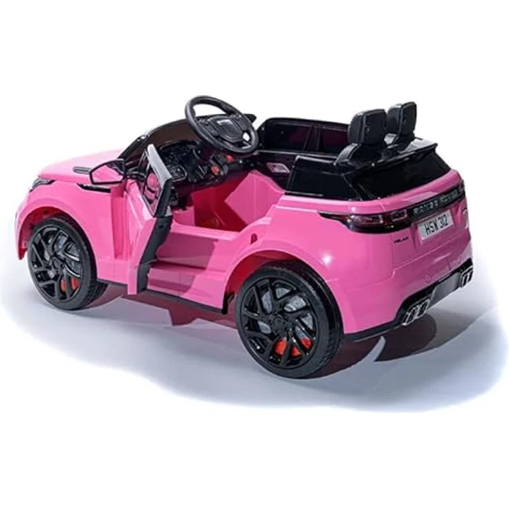 FINOOS Range Rover Velar Kinder Elektroauto 12V, lizenziert, mit RC Fernbedienung, LED Beleuchtung, Audioschnittstellen, rosa – Bild 3