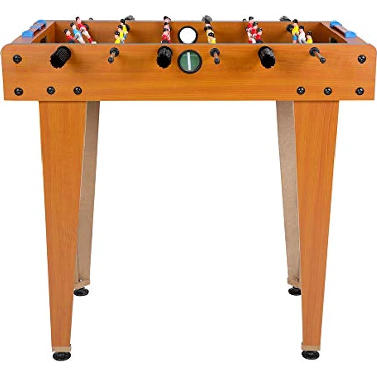 SPIELWERK® Mini Tischkicker, höhenverstellbar mit verchromten Stangen, inkl. 2 Bälle, Holz, 69x37x62cm, für Drinnen & Draußen – Bild 1