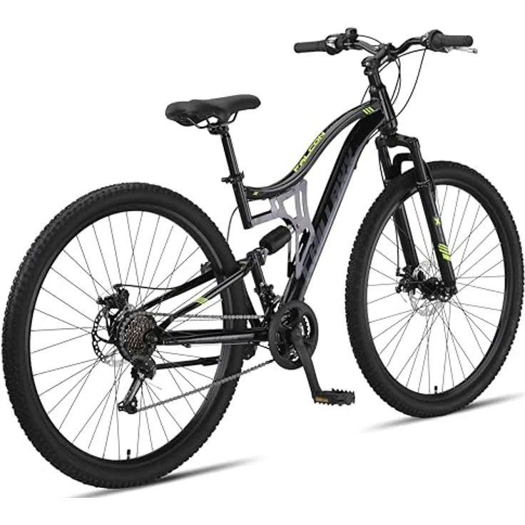 Chillaxx Bike Falcon Premium Mountainbike in 24 und 26 Zoll - Fahrrad für Jungen, Mädchen, Damen und Herren - Scheibenbremse- 21 Gang-Schaltung - Vollfederung (Schwarz-Disc-Bremse, 29 Zoll) – Bild 3