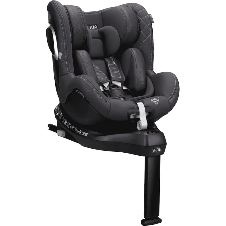AVOVA Sperber X Reboard Kindersitz, 360°-Rotation, i-Size, mit Neugeboreneneinlage, grau (Koala Grey), für Babys bis 21 kg