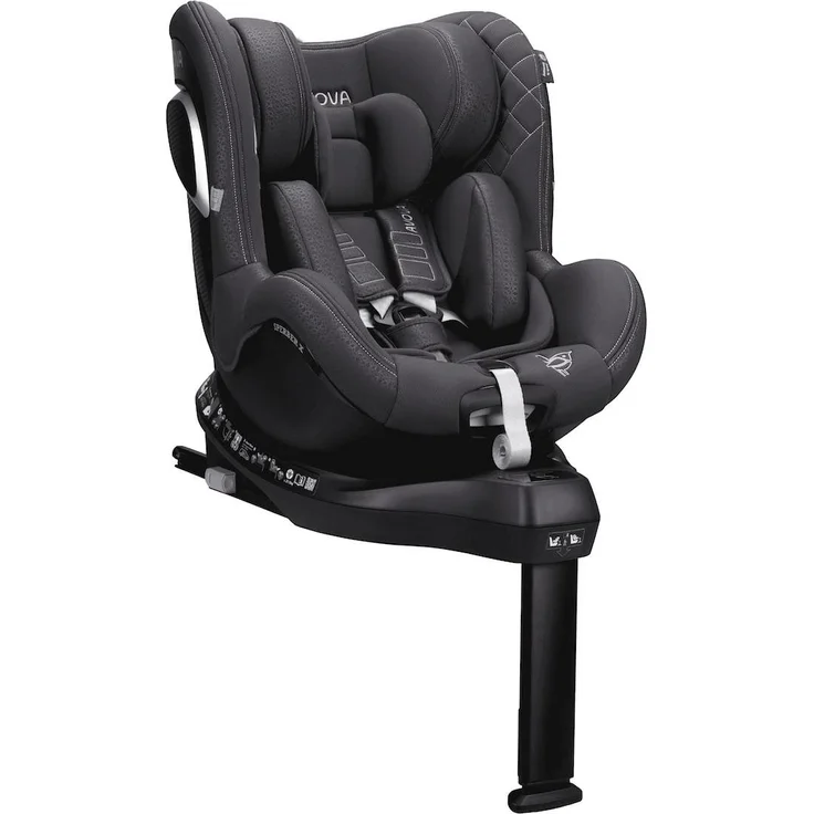 AVOVA Sperber X Reboard Kindersitz, 360°-Rotation, i-Size, mit Neugeboreneneinlage, grau (Koala Grey), für Babys bis 21 kg