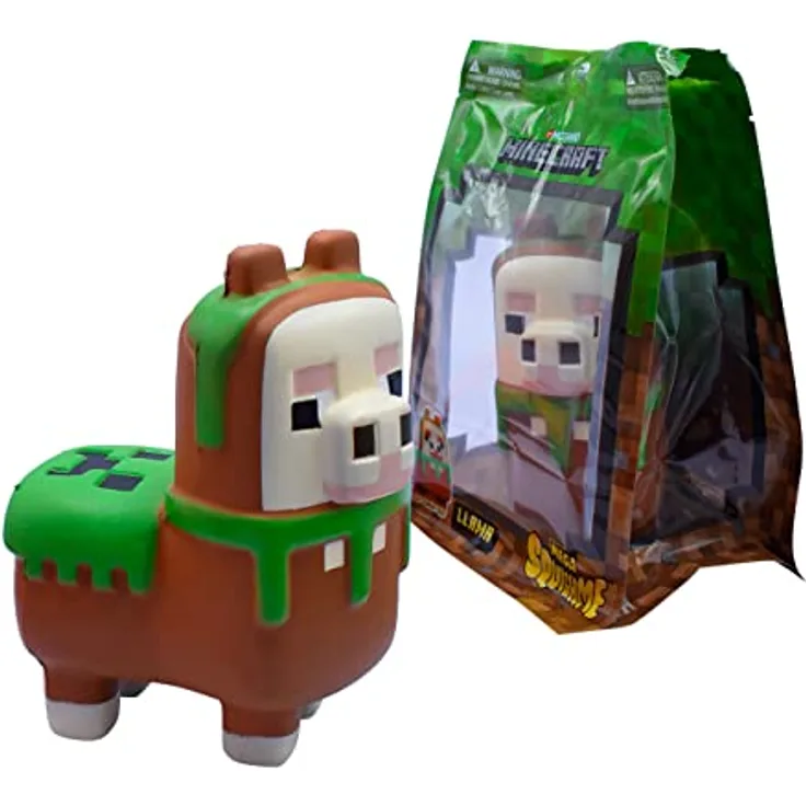 Just Toys Minecraft Mega Squishme Anti-Stress-Figur Serie 2 Lama, 15 cm, duftend nach Vanille, aus extra weichem Polyurethanschaum