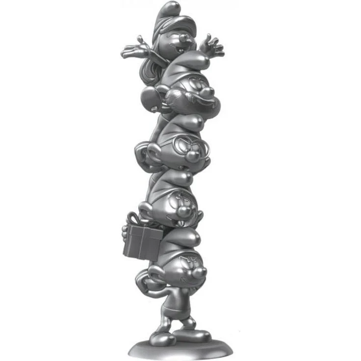 Plastoy Die Schlümpfe Resin Statue Schlumpfsäule, Silver Limited Edition, 50 cm, detailreiche Sammelfigur in bedruckter Box – Bild 1