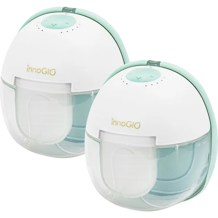 innoGIO GIOmum Line Premium Warm Double GIO-361, Elektrische Milchpumpe mit Massageeinsatz, 3 Betriebsarten, verschiedene Brustaufsätze