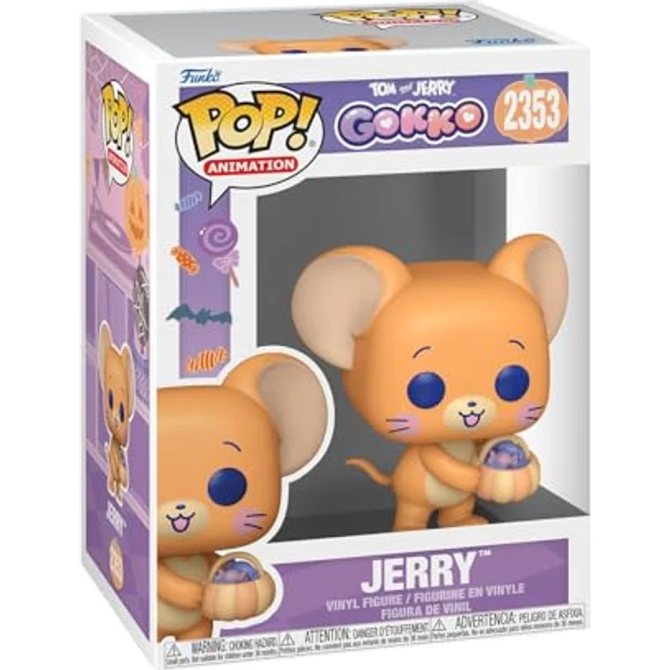 Funko POP! Animation: Tom & Jerry Gokko - Jerry, Sammelfigur aus hochwertigem Vinyl, 9,5 cm hoch, ideal für Sammler – Bild 1