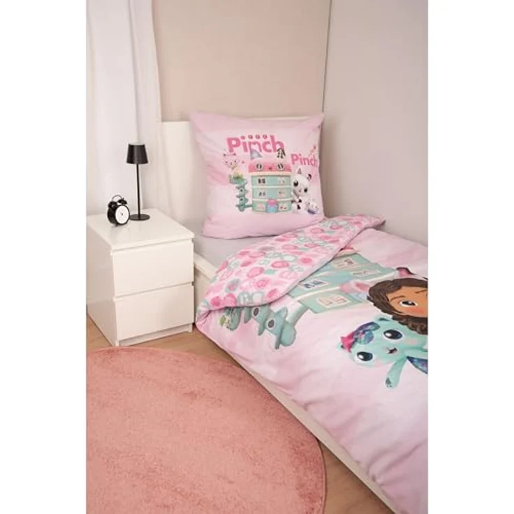 Herding Bettwäsche Gabby's Dollhouse, Kopfkissenbezug 80 x 80 cm mit Reißverschluss und Wende-Motiv, Bettbezug 135 x 200 cm, Mit Reißverschluss, 100% Baumwolle/Renforcé – Bild 4