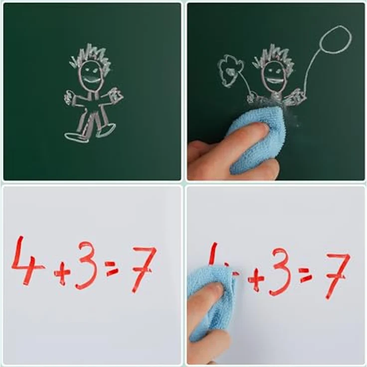 Relaxdays Kinderstandtafel, Höhenverstellbare Maltafel mit Whiteboard und Kreidetafel, für kreatives Spielen und Lernen – Bild 6