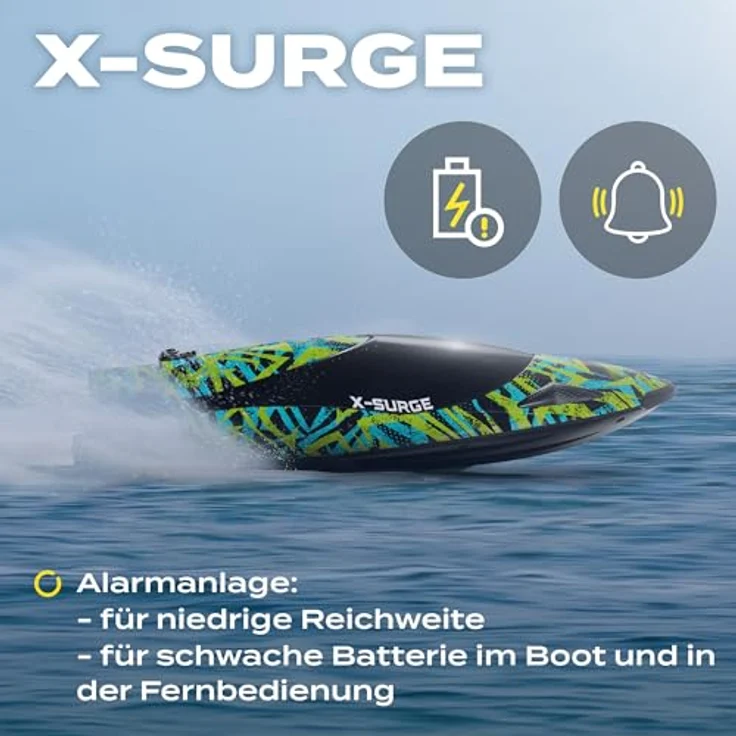 Overmax RC-Boot X-SURGE, Komplettset mit 2000W, 2 Akkus, Automatischer Drehung, 35 km/h, LED-Beleuchtung – Bild 7