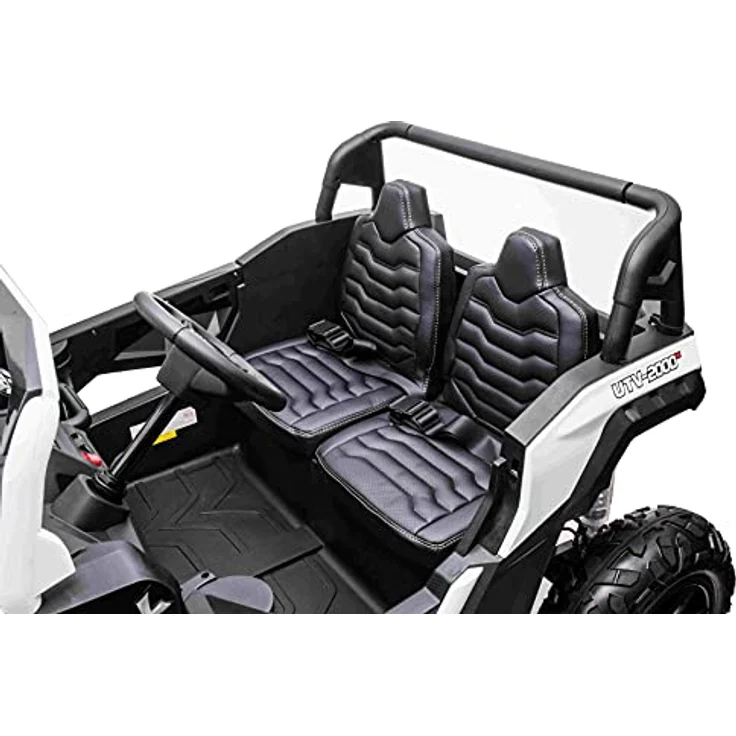 Beneo Elektrisches Kinderauto UTV XXL 24V, schwarz, zweitürig, mit Differenzialmotor, aufblasbaren Gummireifen, gefederten Hinterachsen, Scheibenbremse, Bluetooth und MP3-Player mit USB/SD-Anschluss – Bild 9