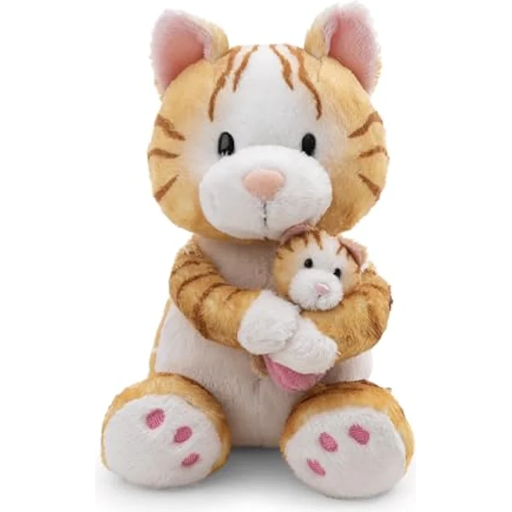 NICI Kuscheltier Katze mit Katzenkind, 20cm braun, aus weichem Plüsch, ideal zum Kuscheln und Spielen, Geschenkidee für Kinder & Erwachsene - 62843 – Bild 3