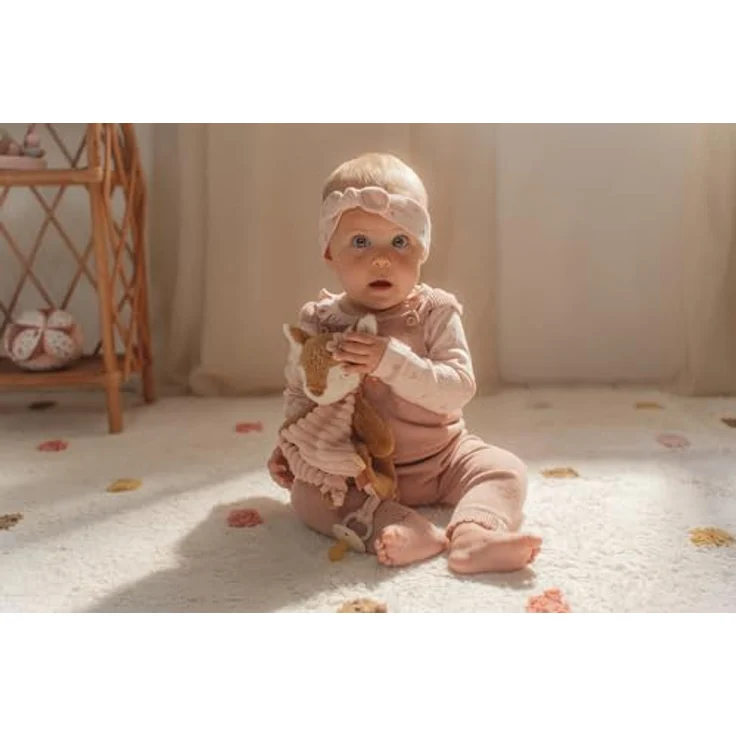 Little Dutch 9002 Kuscheltuch Schnullertuch REH - Fairy Garden rosa, Schmusetuch mit Schnullerhalterung, 100% Polyester, 23x8x31 cm, ab Geburt – Bild 5