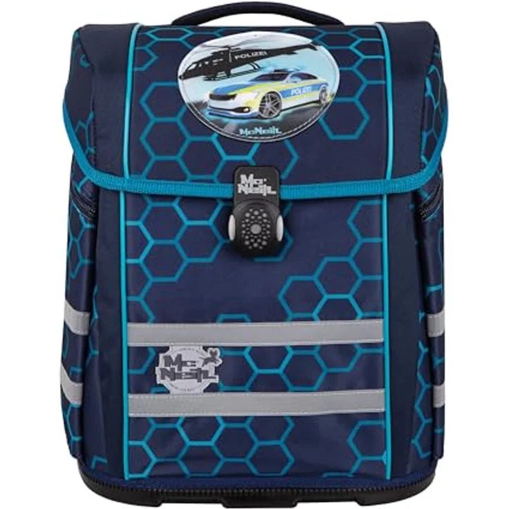 McNeill Schulranzen-Set PERFECTO XAGON, 5-teilig, ergonomisch mit ClickFlex-Rückensystem und Reflektoren, 22 l, Blau – Bild 1