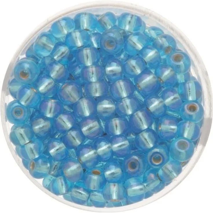 Glorex Bastelperlen Glorex Rocailles 4,5 mm 17 g, hellblau - Ideales Must-have für Schmuckbasteln