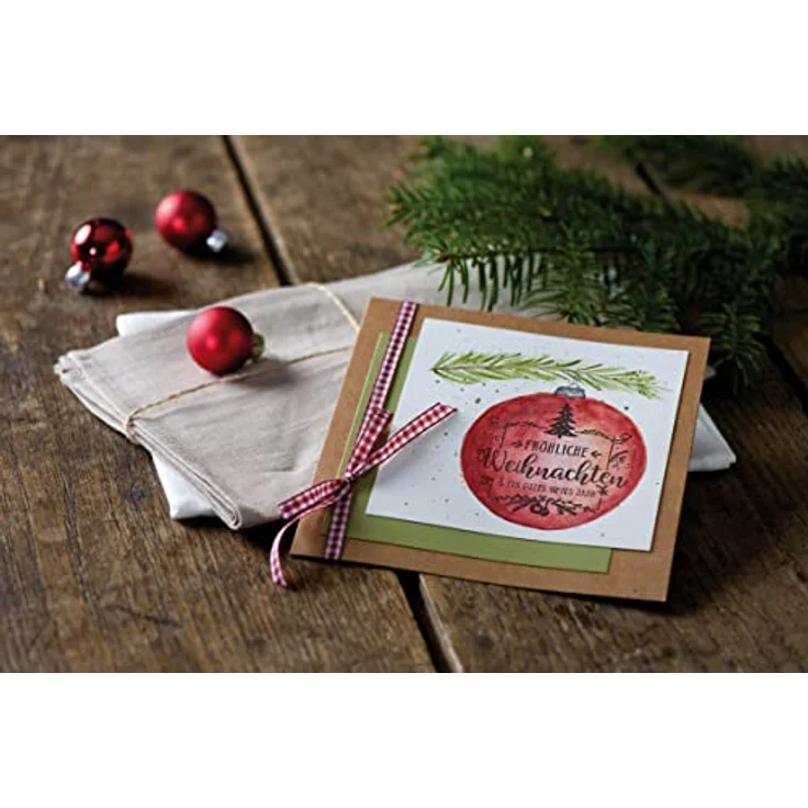 Rayher Stempel Holz "Fröhliche Weihnachten", 7 x 7 cm, Textstempel Holz, Holzstempel, Weihnachtsstempel, Butterer Stempel, 29242000 – Bild 5