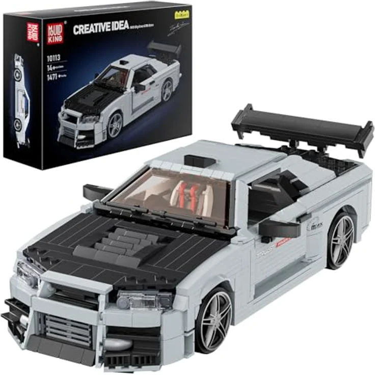 Mould King 10113 Technik Speed Champion GTR Supersportwagen, Modellbausatz mit 1513 Teilen, realistische Details und lenkbare Vorderräder – Bild 1