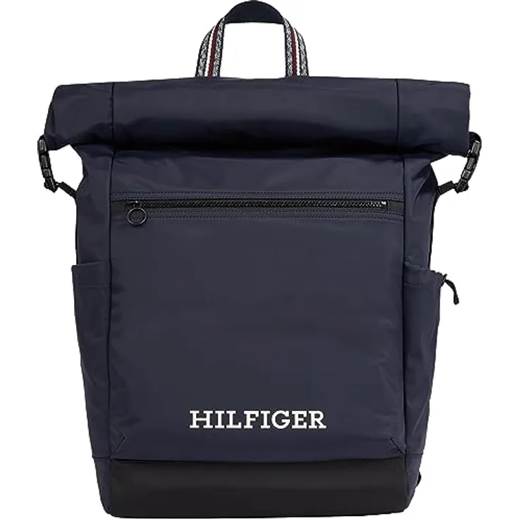 HILFIGER Rolltop Rucksack, Blau, OS, Space Blue, Einheitsgröße, Casual