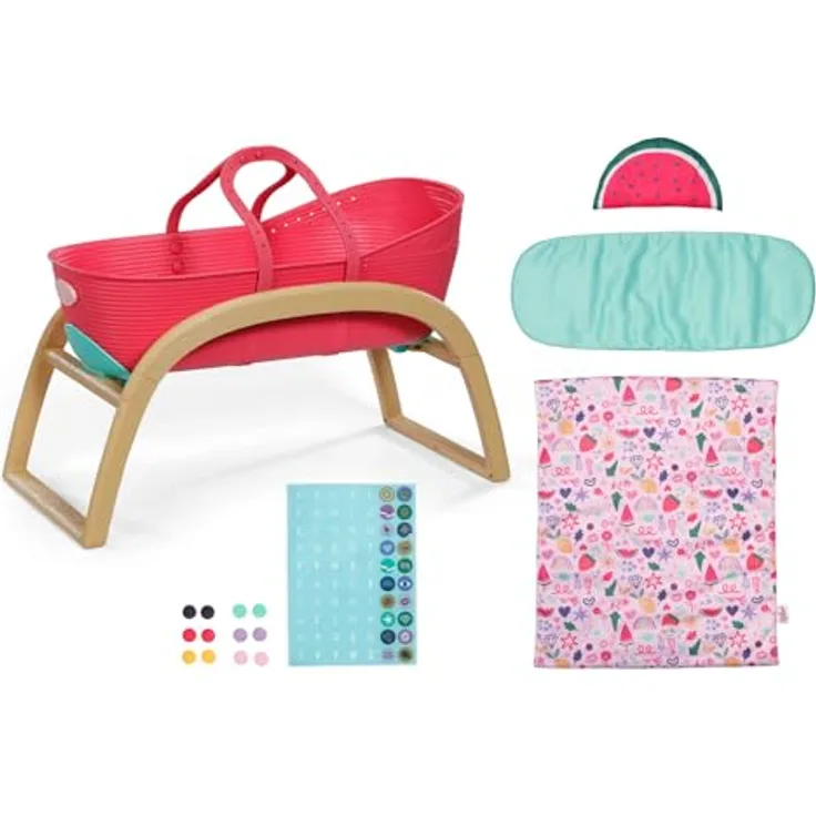 Baby Born Puppenwiege 3 in 1 Pinplay, Umbaubar als Tragekorb, Wiege oder Babybettchen mit bunten Pins und kuscheliger Bettwäsche