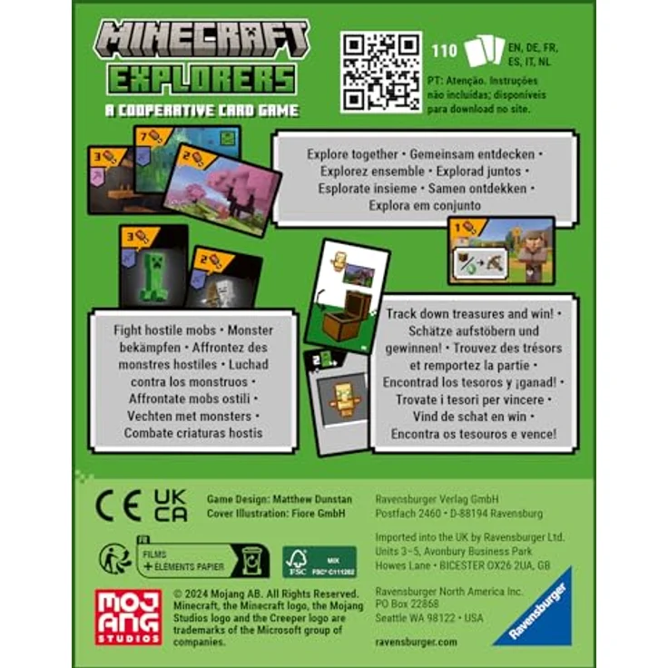 RAVENSBURGER Minecraft Explorers Kartenspiel, kooperatives Kartenspiel mit strategischen Aktionen und Monsterkonfrontationen, mehrfarbig – Bild 6