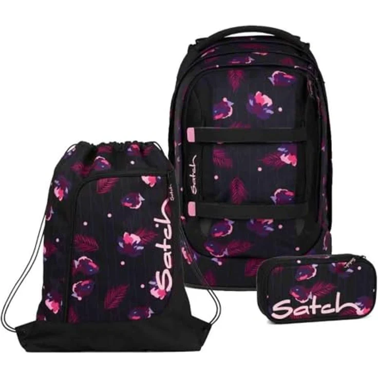 Satch Pack Schulrucksack Set 3tlg. mit Schlamperbox und Sportbeutel, 30 Liter Volumen, 3D Soft-Mesh Rückensystem, Mystic Nights – Bild 1